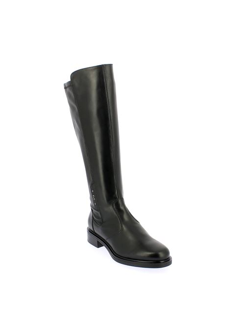 stivale da donna in pelle liscia nera con zip e parte posteriore elasticizzata NERO GIARDINI | I308812D100